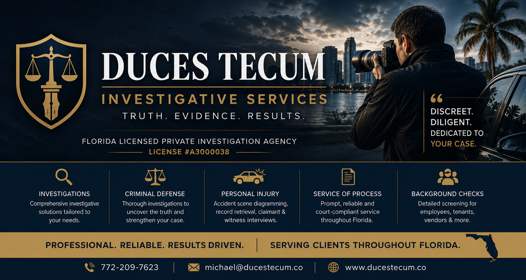 Banner for Duces Tecum Investigative Services